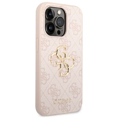 Guess 4G Metal Logo Back Case - Apple iPhone 15 Pro (6.1") - Roze