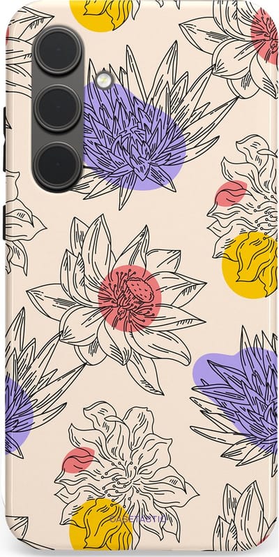 Casetastic Hoesje Geschikt voor Samsung S24 Plus - Stijlvolle Beschermende Duo-layer Case - Bloemenschets