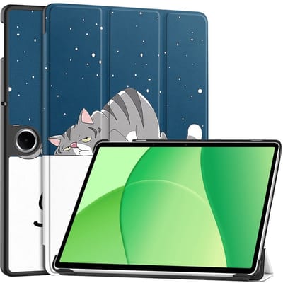 Coverup Tablethoes geschikt voor OPPO Pad SE Hoesje - Tri-Fold Book Case met Wake/Sleep - Kat
