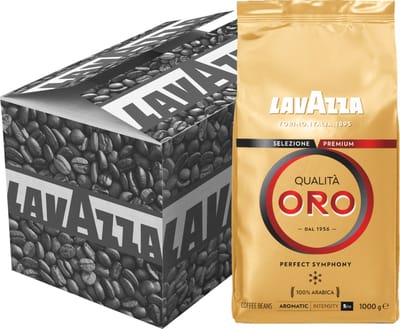 Lavazza Qualità Oro Koffiebonen - 100% Arabica Koffie Bonen - Intensiteit 5/10 - 6 x 1 kg