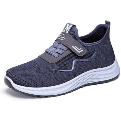 Sportschoenen heren lente nieuw enkel schoen klittenband papa schoenen casual ademend hardloopschoenen sneakers heren 39-44 39 gray