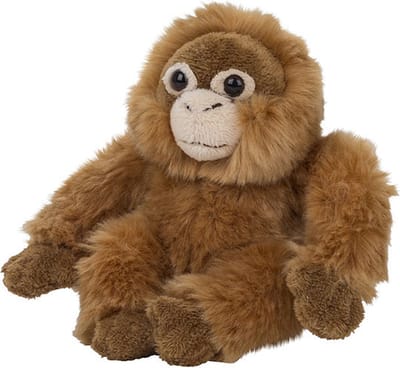 Nature Planet Orang Utan knuffel - pluche - 15 cm - speelgoed - apen knuffeldier - apenknuffel
