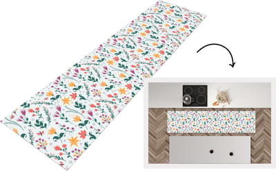 Keukenloper - Loper keuken - Patronen - Bloemen - Bladeren - 200x50 cm - Keukenloper vinyl