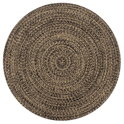 vidaXL - Vloerkleed - handgemaakt - 150 - cm - jute - zwart - en - naturel