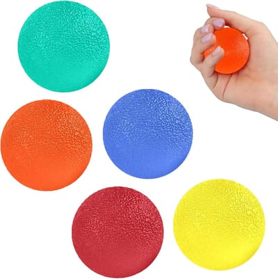 Handtherapie Ballen - Stressballen Oefenballen - Kracht Vingers - 5 Stuks Set - 5 cm Doorsnee - Geel