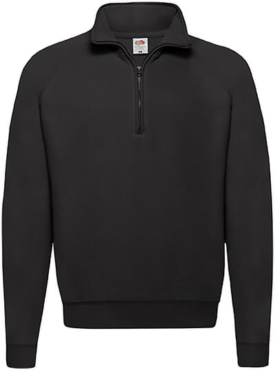 Sweatshirt Fruit Of The Loom Classic Zip Neck Volwassen Zwart - S