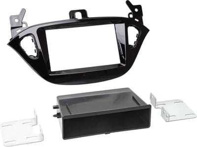 2-DIN Paneel geschikt voor Opel Adam/ Corsa E met aflegvak Kleur: Piano Zwart