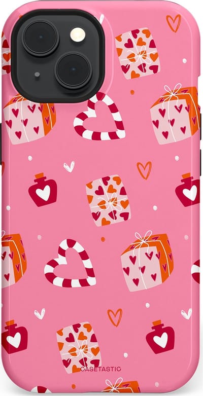 Casetastic Hoesje Geschikt voor Apple iPhone 15 Magsafe - Stijlvolle Beschermende Duo-layer Case - Zoete Liefde Roze