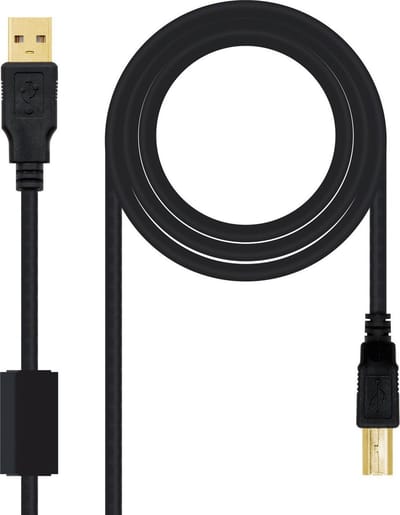 NANOCABLE USB 2.0‑kabel – USB‑A naar USB‑B – Zwart
