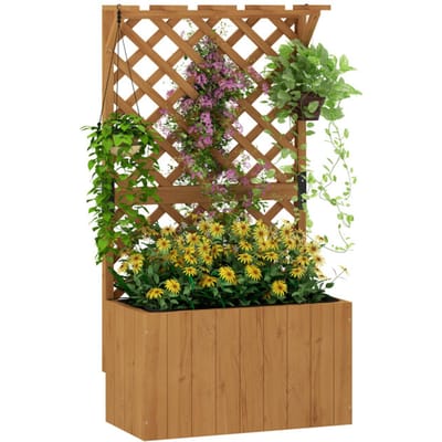 4goodz Plantenbak Hout met klimrek -33x64x122 cm