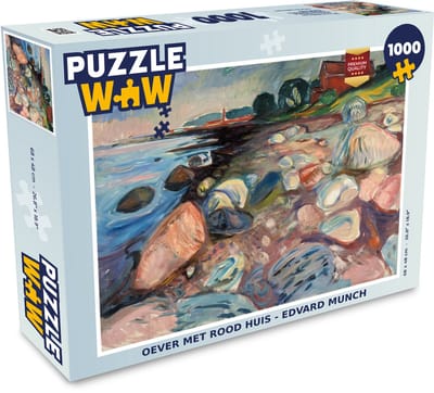 Puzzel Oever met rood huis - Edvard Munch - Legpuzzel - Puzzel 1000 stukjes volwassenen