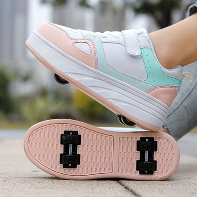 Studenten Sportschoenen Vierwielige Kinderen Rollerblades Mannen en Vrouwen Afneembare Schoenen met Wielen Skates 38