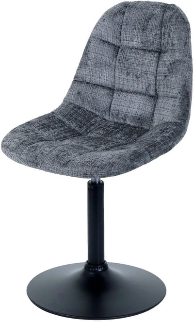 Eetkamerstoel MCW-A60, keukenstoel draaistoel, staal MVG stof/textiel chenille (465g/m²) ~ donkergrijs