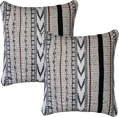 Set van 2 kussenhoes 45x45 cm | Kussens woonkamer | kussensloop | sierkussens | cushion cover | katoen | Hand blocked print