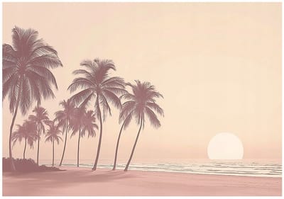 WALLARENA - Fotobehang - 150x105 cm - Fototapet met een strand, palmbomen en natuur voor slaapkamer en salon, vliesbehang