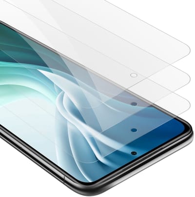 Cadorabo 3x Screenprotector geschikt voor Xiaomi Mi 11i / POCO F3 - Beschermende Pantser Film in KRISTALHELDER - Getemperd (Tempered) Display beschermend glas in 9H hardheid met 3D Touch