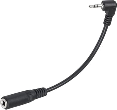 Audio Kabel - 2.5mm Jack (m) naar 3.5mm Jack (v) - 0.17 m - Zwart