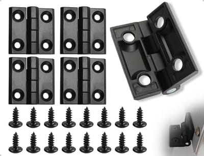 Dailygoods- Scharnieren Set van 4 - Zwarte Scharnieren 40 x 40 mm - Scharnierpen - Geluidsreductie - Inclusief 16 Schroeven - Duurzaam Zinklegering - Deurscharnieren