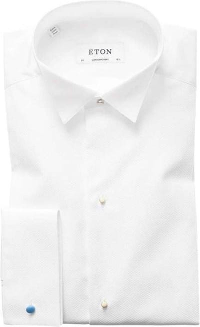 Smoking shirt Eton Contemporary Fit piqué wit