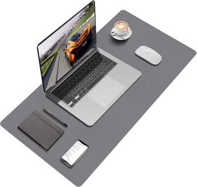 SnelShoppen - Desk pad donkergrijs 80x40 cm - Luxe bureauonderlegger, anti-slip, waterdicht, ideaal voor kantoor, studie, gaming, schone werkplek, mod