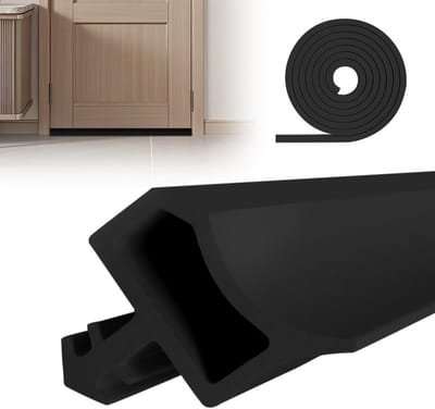 Zelfklevende Deurrubber met Geluidsisolatie, 4 mm Groefbreedte, 12 mm Diepte, Zwart, 10 m voor Dichte Deuren