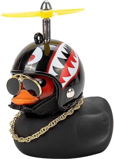 2 stuks -Accessoire-Auto decoratie Ornament-zonnebrilketing en helm - Badeendje-Met Kleefstrip