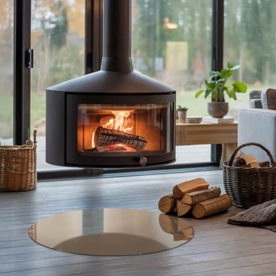 Coloray Vloerplaat Houtkachel - Plaat voor Onder Kachel - 70 cm x 70 cm - Kachel Vloerplaat - Bruin Vloerplaat Kachel - Onderplaat - Vloerplaat Openhaard - Houtkachel Accessoires - Onderplaat Voor Houtkachel