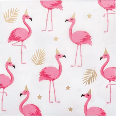 Boland - Set 20 papieren servetten Flamingo - Flamingo - Zomer - Verjaardag - Kinderfeestje - Tuinfeest - BBQ