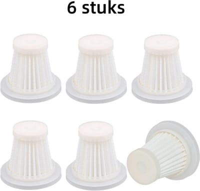 6 x Stofzuigerfilters - Krachtige stofafzuiging, geschikt voor HEPA-autostofzuigers (5,09 x 2,85 x 4,7 cm)