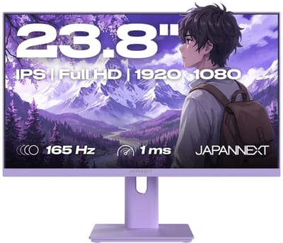 JAPANNEXT Gaming Monitor 23.8" IPS Full HD (1920x1080) 165Hz 1ms Pastel Paars | JN-I238F165-HSP-PP