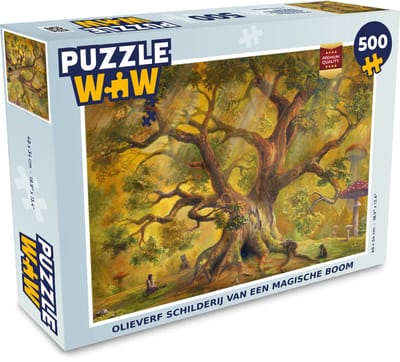 Puzzel Olieverf schilderij van een magische boom - Legpuzzel - Puzzel 500 stukjes