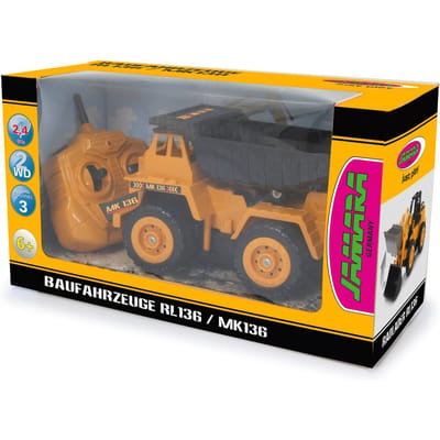 Jamara RC voertuig - 410151 RC Kieper Vrachtwagen MK136 - 19cm - Geel - 2,4GHz RC Model Kant en Klaar - 1:36