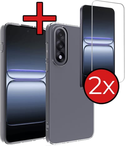 Hoesje - Met 2x Screenprotector - Geschikt voor OnePlus Nord 5 - Sterk & Shockproof - Telefoon Hoes - Back Cover - Siliconen Case - Telefoonhoes - Transparant