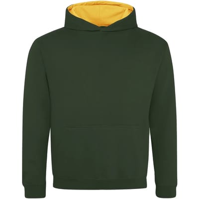 Just Hoods Kids´ Varsity Hoodie JH003K - Forest Green/Gold - 9/11 (L)