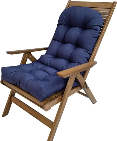 Stoelkussen Buiten - Tuinkussen Comfort - Ontspannen Zitten - Extra Dikke Vulling - 10cm Dik - Marineblauw