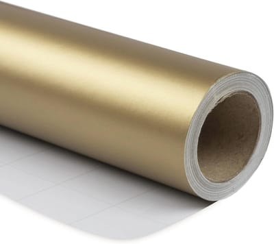 RUSPEPA Goudglanzend inpakpapier - mini-rol - effen kleur voor bruiloft, verjaardag, douche, felicitaties en vakantiegeschenken - 44,5 cm x 10 m