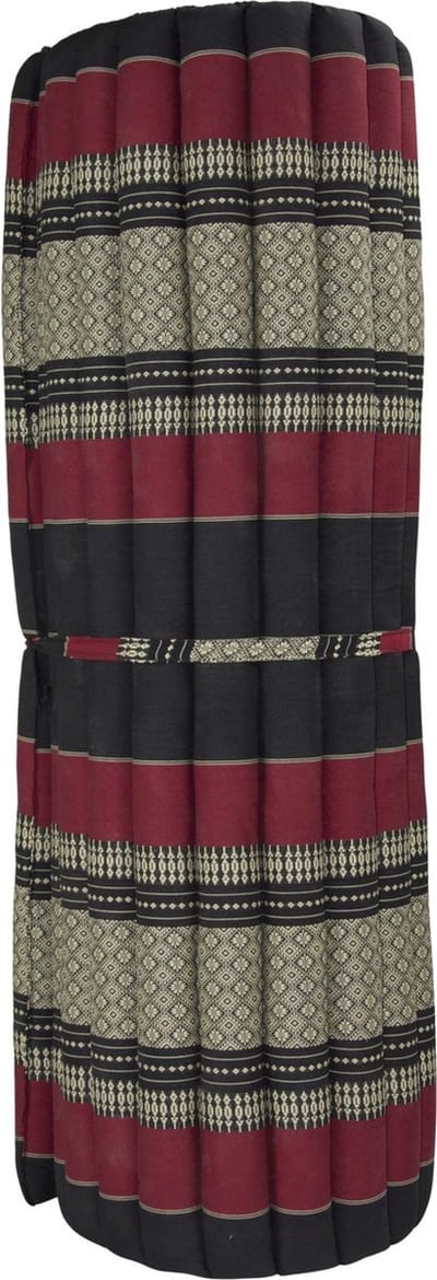 Fine Asianliving Thaise Mat Oprolbaar Matras 200x100x4.5cm Zwart Rood Meditatie Mat Matras