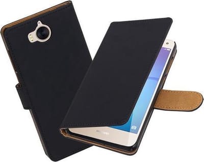 BestCases.nl Huawei Y5 2017 / Y6 2017 Effen booktype hoesje Zwart