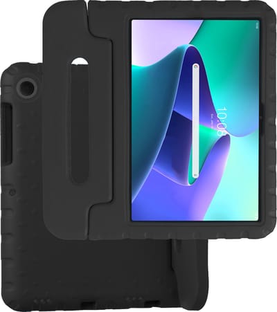Hoesje Geschikt voor Lenovo Tab M10 Plus (3e / 3rd Generatie) - Kinderhoes Shockproof Bumper - Kidsproof Case - Tablet Hoes - Kinder Hoes Cover - Zwart