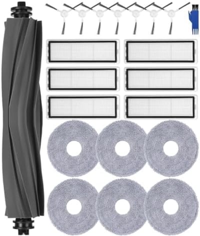Onderdelen accessoireset voor Dreame L10s Ultra/L10 Ultra robotstofzuiger, 1 hoofdborstel, 6 filters, 6 mop pads, 7 zijborstels, 1 schoonmaakborstel, accessoires voor Dreame L10 Ultra