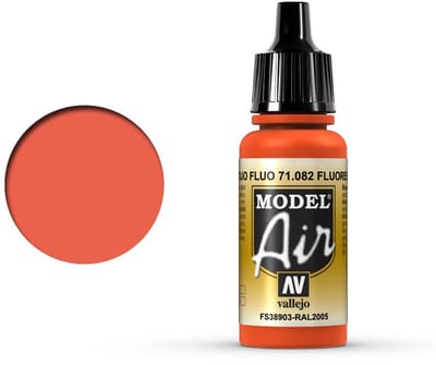 Vallejo Hobbyverf Acrylverf - 71082 Model Air Fluorescent Red - Acryl Verf flesje - 17 ml