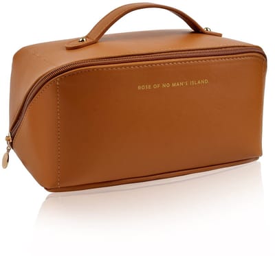 Allecto - Cosmeticatas voor dames - Multifunctionele make-uptas - Grote capaciteit - Bruin - Draagbare tas - Geschikt voor dagelijkse gebruik - Mode