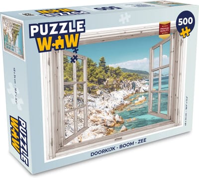 Puzzel Doorkijk - Boom - Zee - Legpuzzel - Puzzel 500 stukjes