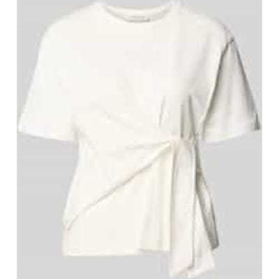 T-shirt met knoopdetail en ronde hals