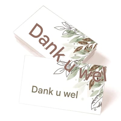 longziming -Dankkaarten - Bedankkaartjes - Dankbetuiging Kaarten - Compact 9x5 Cm Formaat - Groot Beschrijfbaar Oppervlak - Tijdloos Elegant Design - Voor Persoonlijke En Zakelijke Berichten - 50 Stuks