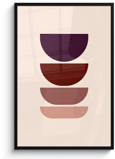 Poster in lijst - Fotolijst 80x120 cm - Posters - Harmonieus - Symmetrisch - Rood - Posterlijst zwart - Decoratie - Wanddecoratie woonkamer - Muurdecoratie slaapkamer