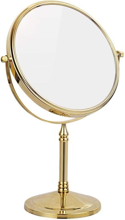 Vergrootglas Spiegel - Make-up Spiegel Tafel - Gedetailleerde Make-up - 360 Graden Draaibaar - 20 cm Diameter - Goud