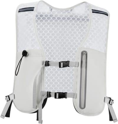 Sportvest - Sportrugzak - Wandelrugzak - Hardloopvest met Fleshouder - Lichtgewicht & Verstelbaar - Met Telefoonhouder - Voor Hardlopen, Fietsen en Wandelen - Buitensport Accessoire - Grijs