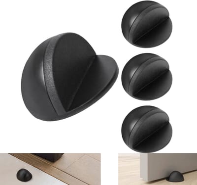4 x Vloerdeurstopper - Deurstoppers - RVS - Geluiddemper - zonder boren（45 x 5x 26MM）