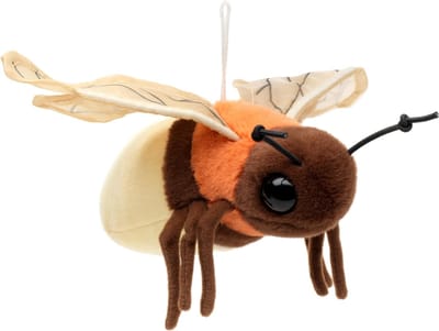 Pluche Vuurvlieg - Knuffeldier Insect - Kinderkamer Decoratie - Gemaakt van Gerecycled Materiaal - 17 cm Lengte - Gloeivliegjes